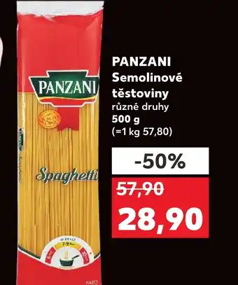 Kaufland PANZANI Semolinové těstoviny nabídka