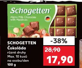 Kaufland SCHOGETTEN Čokoláda nabídka