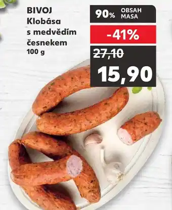 Kaufland BIVOJ Klobása s medvědím česnekem 100 g nabídka