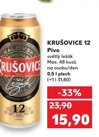 Kaufland KRUŠOVICE 12 Pivo 0.5L nabídka