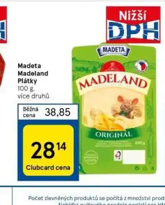 Tesco Madeta madeland plátky nabídka