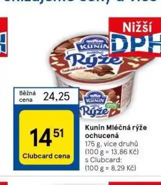 Tesco Kunín mléčná rýže ochucená nabídka