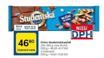 Tesco Orion studentská pečeť nabídka