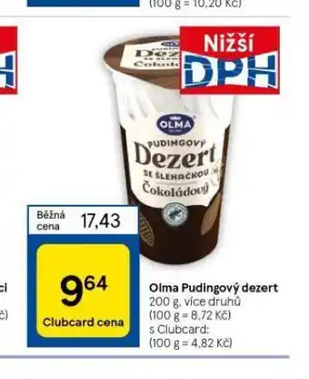 Tesco Olma pudingový dezert nabídka