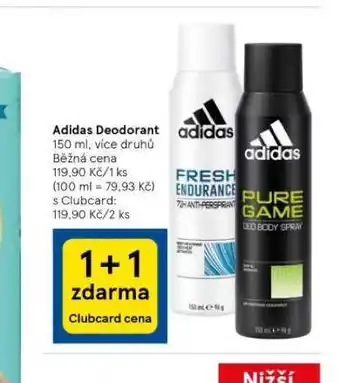 Tesco Adidas deodorant nabídka