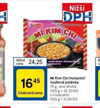Tesco Mi kim chi instantní nudlová polévka nabídka