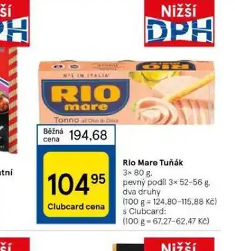Tesco Rio mare tuňák nabídka