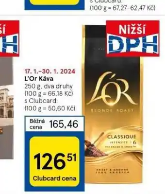 Tesco L´or káva nabídka