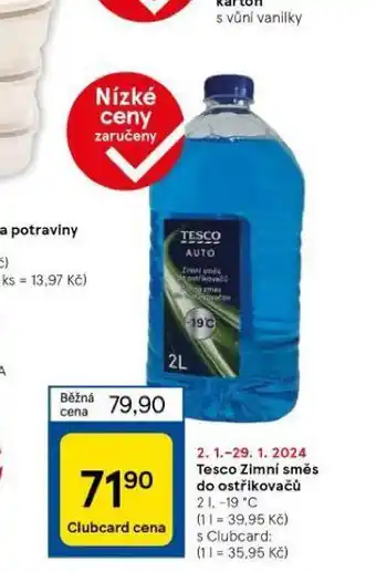 Tesco Tesco zimní směs do ostřikovačů nabídka