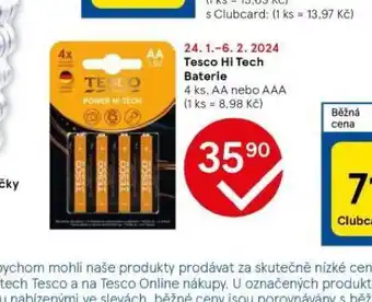 Tesco Tesco hi tech baterie nabídka