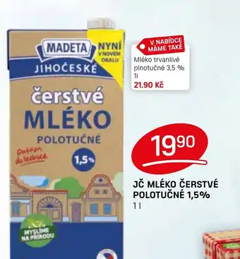 Flop JČ MLÉKO ČERSTVÉ POLOTUČNÉ 1,5% 1L nabídka