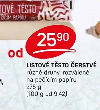 Flop LISTOVÉ TĚSTO ČERSTVÉ nabídka