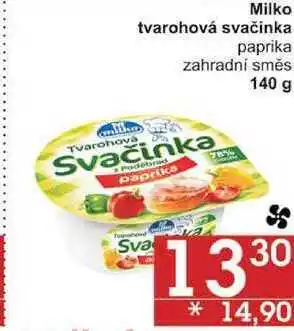 Jip Milko tvarohová svačinka paprika zahradní směs, 140 g nabídka