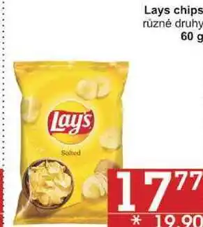 Jip Lays chips různé druhy, 60 g nabídka