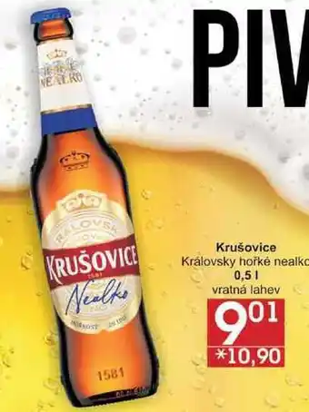 Jip Krušovice královsky hořké nealko, 0,5 l nabídka