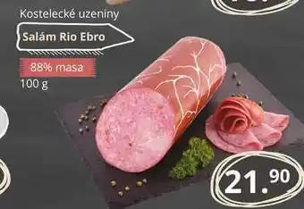 Potraviny CZ Kostelecké uzeniny salám rio ebro 88% masa 100 g nabídka