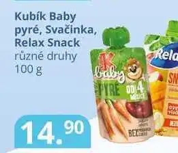 Potraviny CZ Kubík baby pyré, svačinka, relax snack různé druhy 100 g nabídka