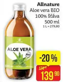 Teta Allnature aloe vera bio 100% šťáva 500 ml nabídka
