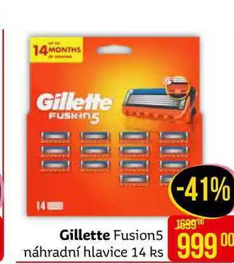 Teta Gillette fusion5 náhradní hlavice 14 ks nabídka