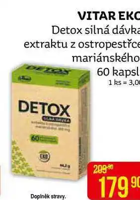 Teta Vitar eko detox silná dávka extraktu z ostropestřce mariánského 60 kapslí nabídka