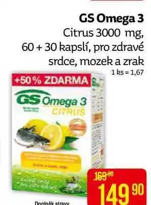 Teta Gs omega 3 citrus 3000 mg, 60+ 30 kapslí nabídka