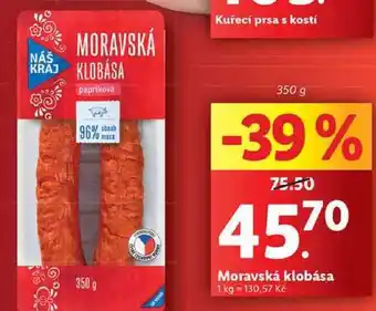Lidl Moravská klobása, 350 g nabídka
