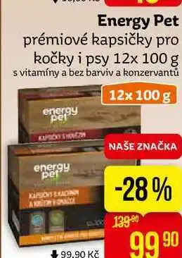 Teta Energy pet prémiové kapsičky pro kočky i psy 12x 100 g nabídka