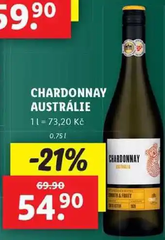 Lidl Chardonnay austrálie, 0,75 l nabídka