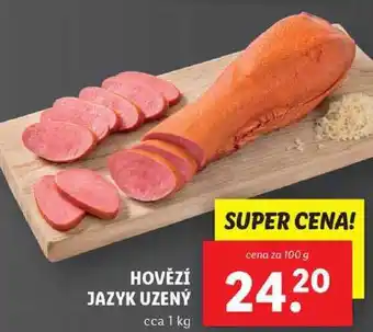 Lidl Hovězí jazyk uzený, cena za 100 g nabídka