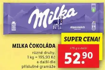 Lidl Milka čokoláda, 270 g a další nabídka