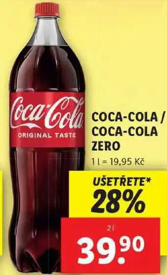 Lidl Coca-cola/coca-cola zero, 2 l nabídka