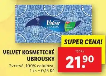 Lidl Velvet kosmetické ubrousky, 150 ks nabídka