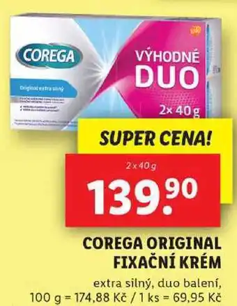 Lidl Corega original fixační krém, 2x 40 g nabídka