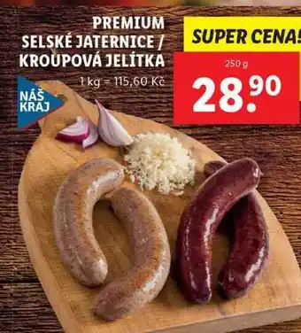 Lidl Premium selské jaternice/kroupová jelítka, 250 g nabídka