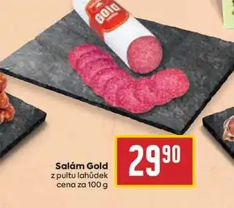 Billa Salám gold z pultu lahůdek cena za 100 g nabídka