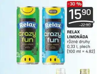 Flop Relax limonáda různé druhy 0,33 i, plech nabídka