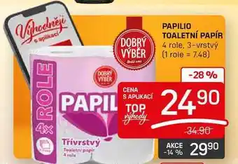 Flop Papilio toaletní papír 4 role, 3-vrstvý nabídka