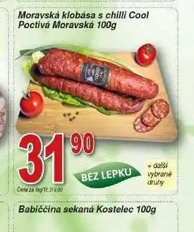 Hruška Moravská klobása s chilli nabídka