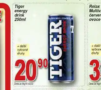 Hruška Tiger energy drink nabídka