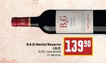 Billa B & g merlot reserve nabídka