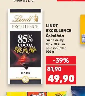 Kaufland Lindt excellence čokoláda nabídka