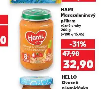 Kaufland Hami masozeleninový příkrm nabídka