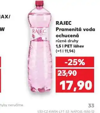 Kaufland Rajec pramenitá voda ochucená nabídka