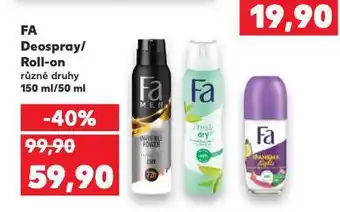 Kaufland Fa deospray / roll-on nabídka