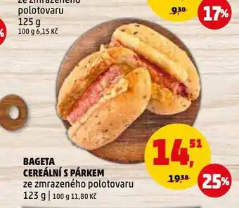 Penny Market Bageta cereální s párkem nabídka