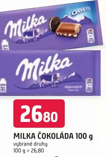 Trefa MILKA ČOKOLÁDA 100 g nabídka