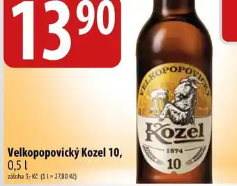 Bala Velkopopovický Kozel 10, 0,5 L nabídka