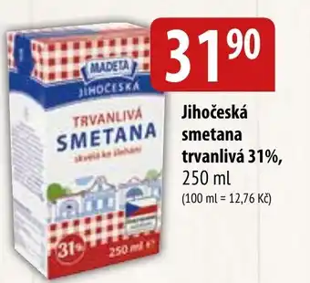 Bala Jihočeská smetana trvanlivá 31%, 250 ml nabídka