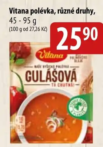 Bala Vitana polévka, různé druhy, 45 - 95 g nabídka