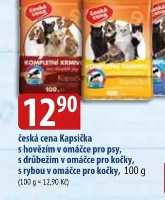 Bala česká cena Kapsička s hovězím v omáčce pro psy, s drůbežím v omáčce pro kočky, s rybou v omáčce pro kočky, 100 g nabídka
